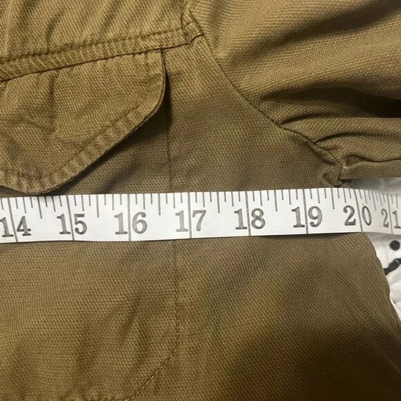 Zara Olive Army Green Patch Long Duster Jacket medium - Picture 12 of 15